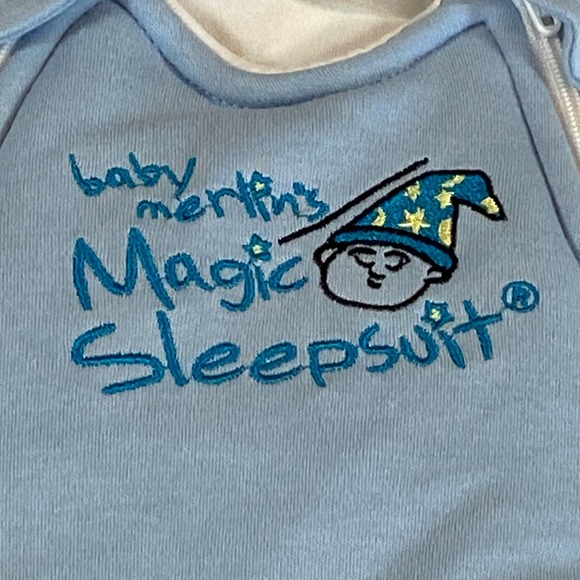 Merlin's Magic Sleep Suit Baby Sleeper Size Small 3-6 Months Blue - Picture 2 of 9